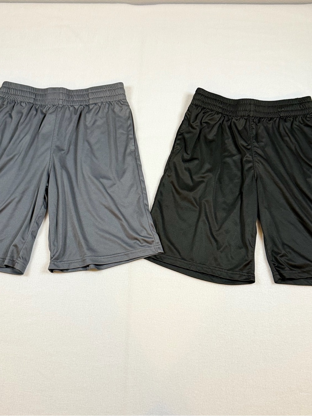 Kids' Athletic Mesh Shorts — Black and Gray